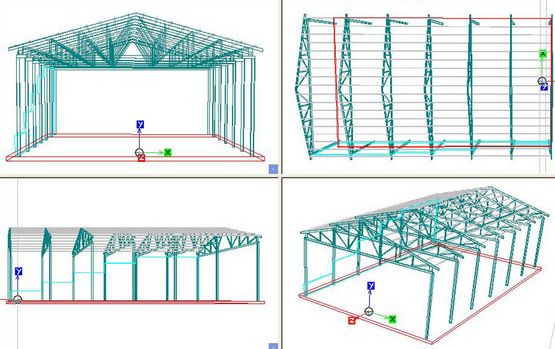 3D-Konstruktion einer Halle