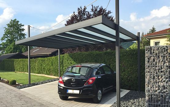 Carport, Stahlkonstruktion pulverbeschichtet